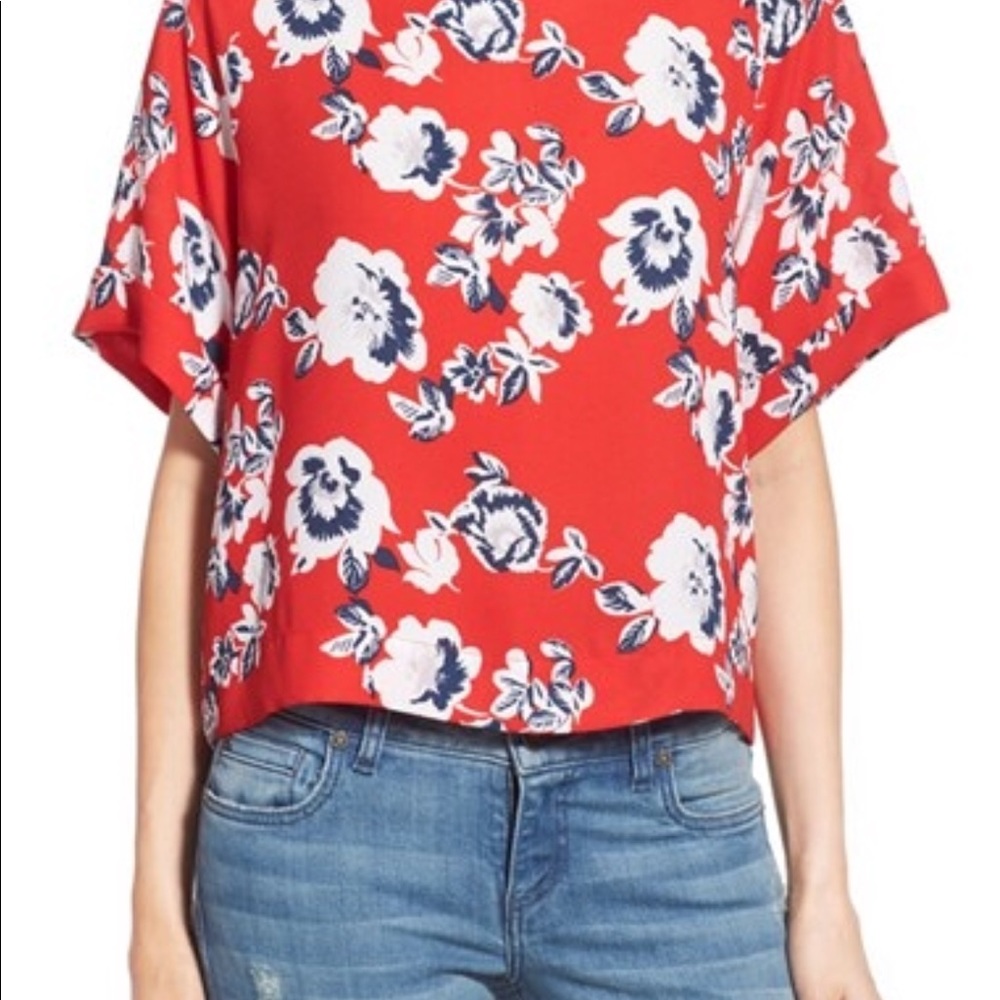 Bobeau blouse from Nordstrom. Bold floral print